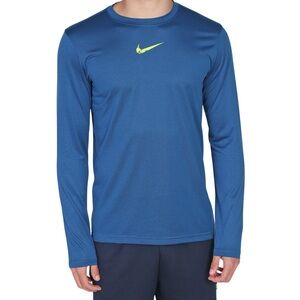 Nike Men’s Medium Blue and Neon Long Sleeve Shirt